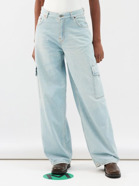 Blue Bethany wide-leg cargo jeans, Haikure