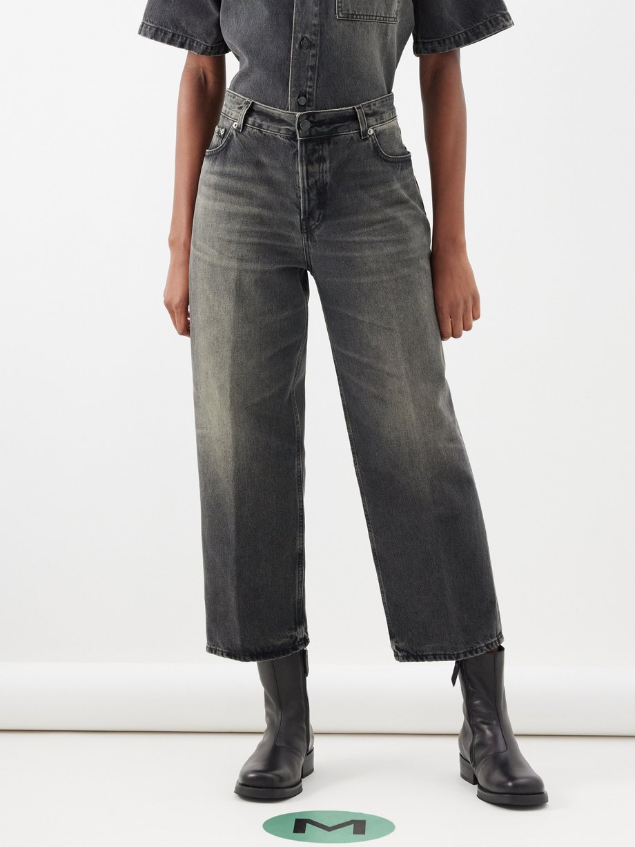 Black Betty cropped straight-leg jeans, Haikure
