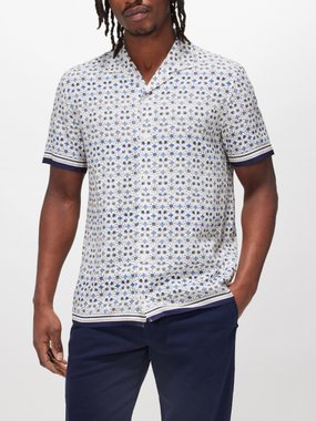 Orlebar Brown Hibbert abstract-print linen-blend shirt
