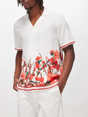 Orlebar Brown Maitan blossom-print linen shirt