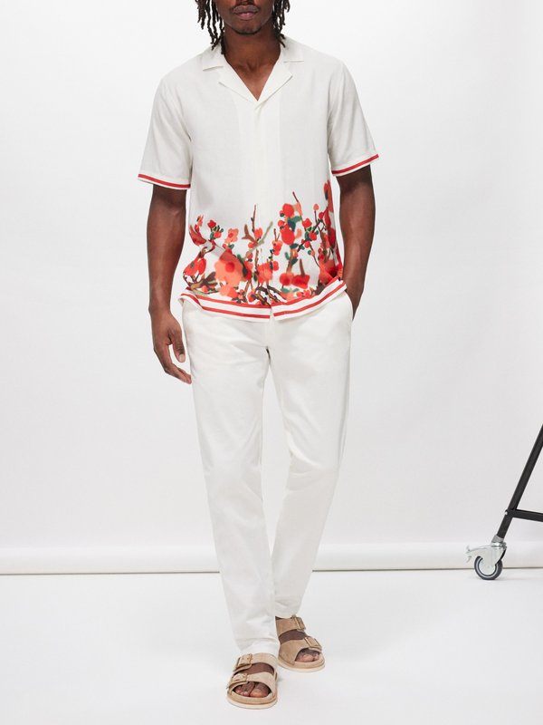 Orlebar Brown Maitan blossom-print linen shirt