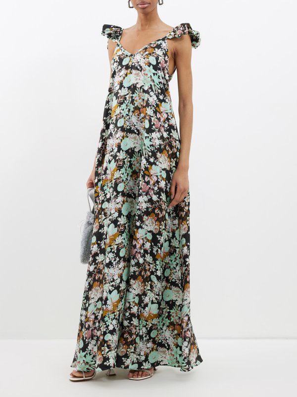 Kika Vargas Rafaella floral-print silk-twill maxi dress