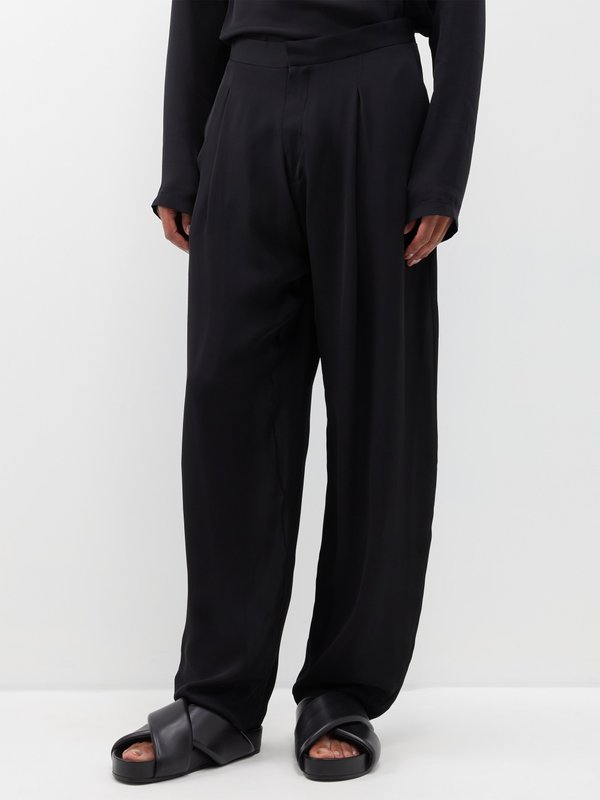Albus Lumen Manus silk-georgette wide-leg trousers