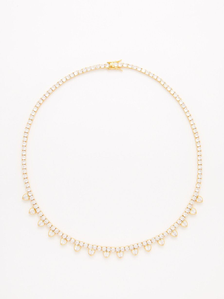 FALLON Heart crystal-embellished necklace