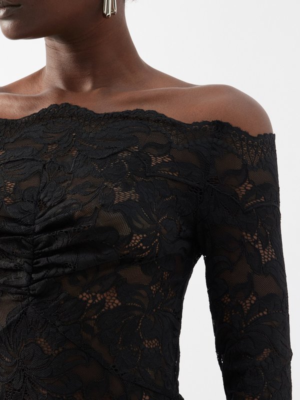 Rabanne Off-the-shoulder floral-lace maxi dress