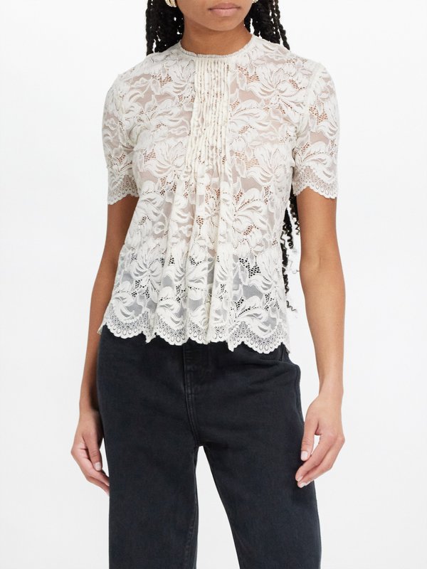 Rabanne Gathered lace top