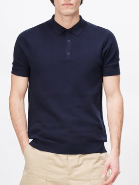 Sunspel Knitted-cotton polo shirt