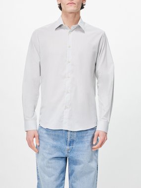 Sunspel Cotton-blend long sleeve shirt