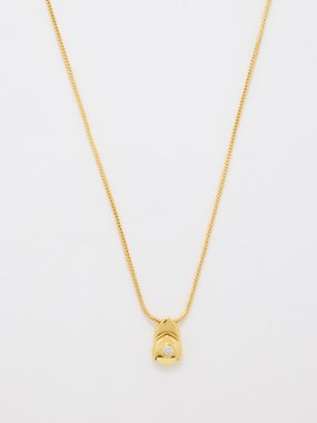 Daphine Luna cubic zirconia & 18kt gold-plated necklace