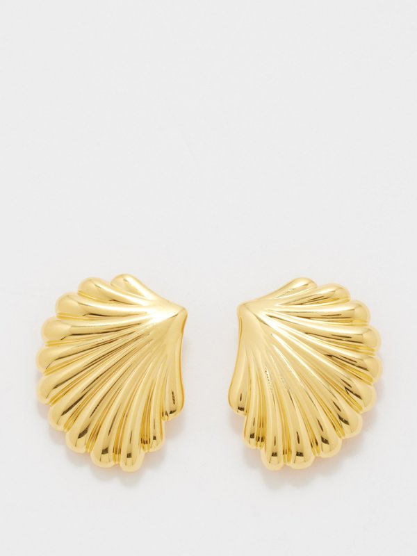 Daphine Thea shell 18kt gold-plated earrings