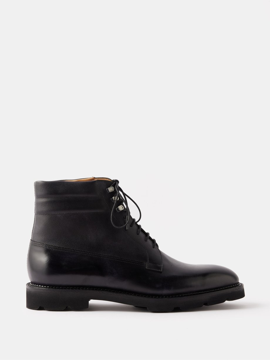 Black Alder leather lace-up boots | John Lobb | MATCHES UK