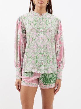 D'Ascoli Amara printed silk-crepe blouse