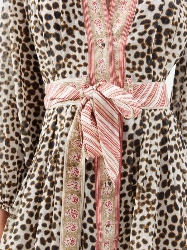 D'Ascoli Nishka leopard-print cotton-khadi mini dress