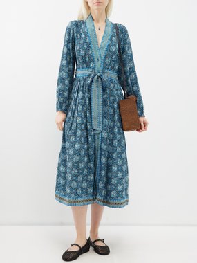 D'Ascoli Morocco printed silk-crepe wrap dress