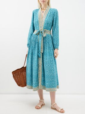 D'Ascoli Kasbah printed silk-crepe wrap dress