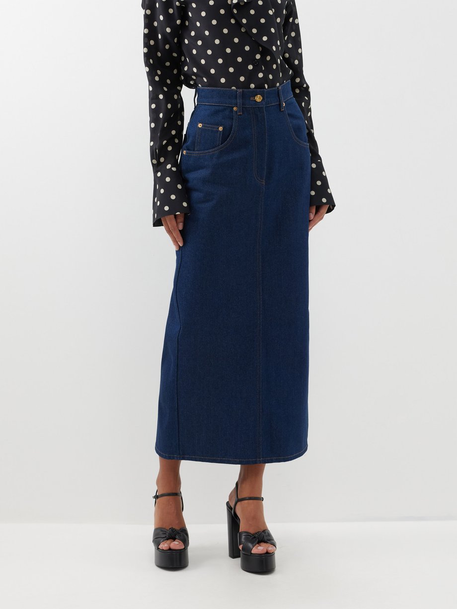 Blue Denim midi skirt | Nina Ricci | MATCHES UK