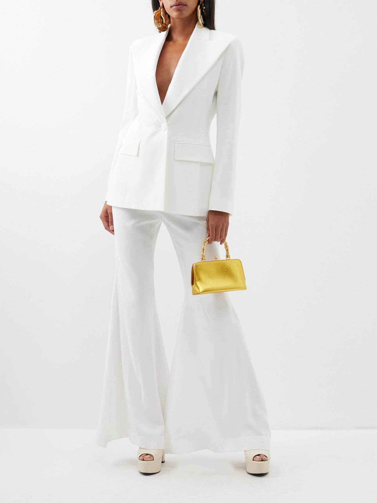 TOPSHOP Petite Clean Crepe Blazer in White