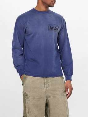 Aries Temple-print cotton-jersey sweatshirt