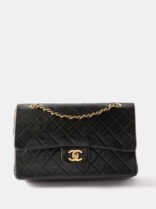 Matches X Sellier Chanel 2.55 Medium Shoulder Bag In Black