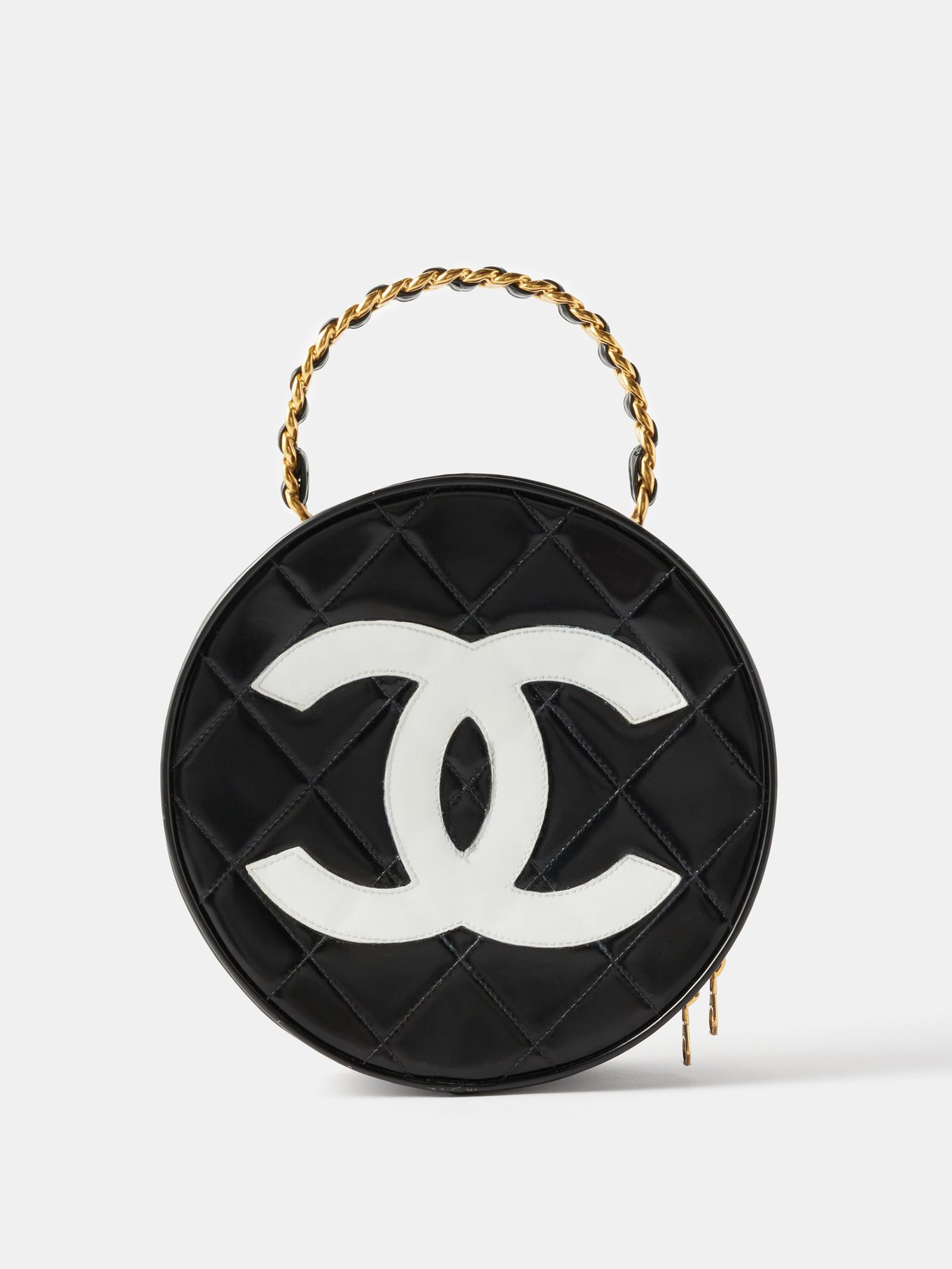 CHANEL, Accessories, Authentic Chanel Key Chain Bag Charm Sailor Pearl  Enamel Gold Tone Cc Logo