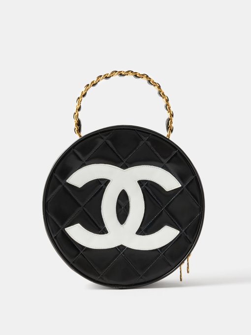CHANEL, Bags, Stunning Chanel Black Patent Cc Strass Bonbon Tote