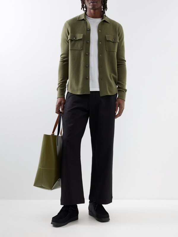 Allude Flap pocket wool-blend overshirt