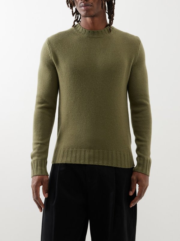 Allude Crew neck wool-blend sweater