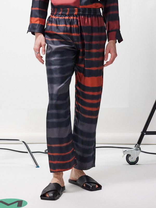 Delos Meila shibori-dyed silk trousers