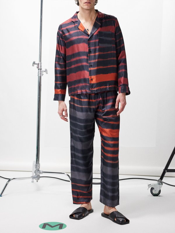 Delos Meila shibori-dyed silk trousers