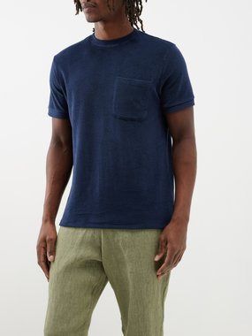 The Resort Co Patch pocket cotton-terry T-shirt