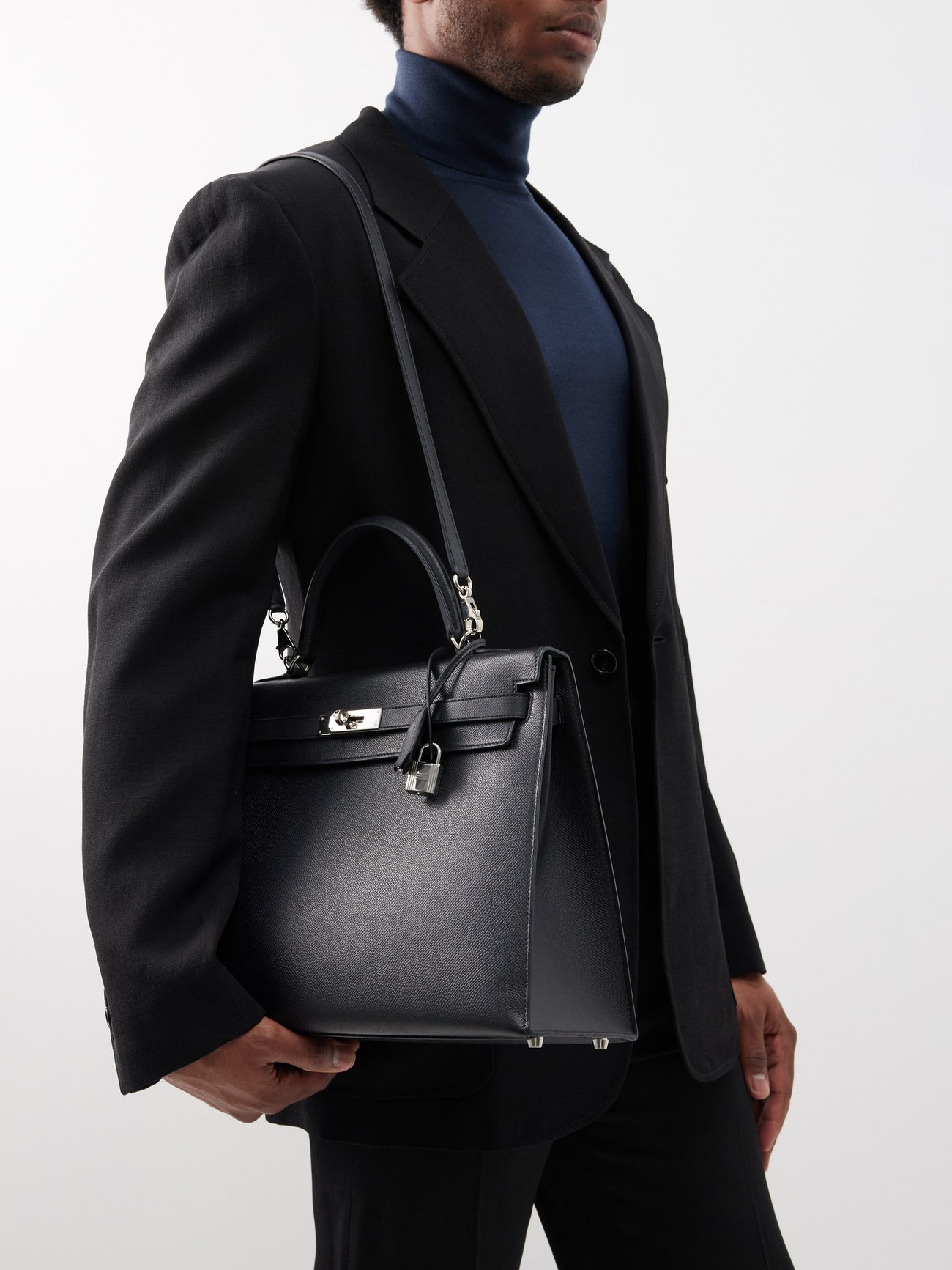 Black Hermès Kelly 35cm handbag, MATCHES x Sellier
