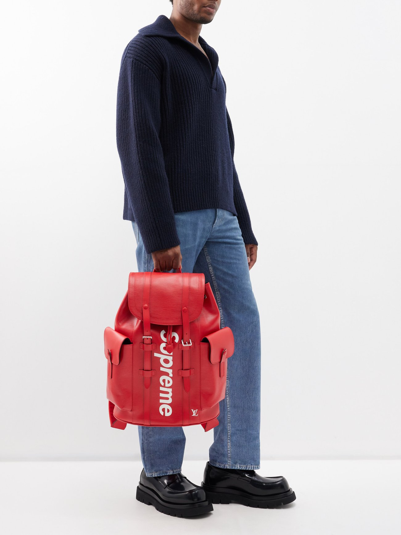 MATCHES X Sellier Louis Vuitton X Supreme 35cm Backpack - Red