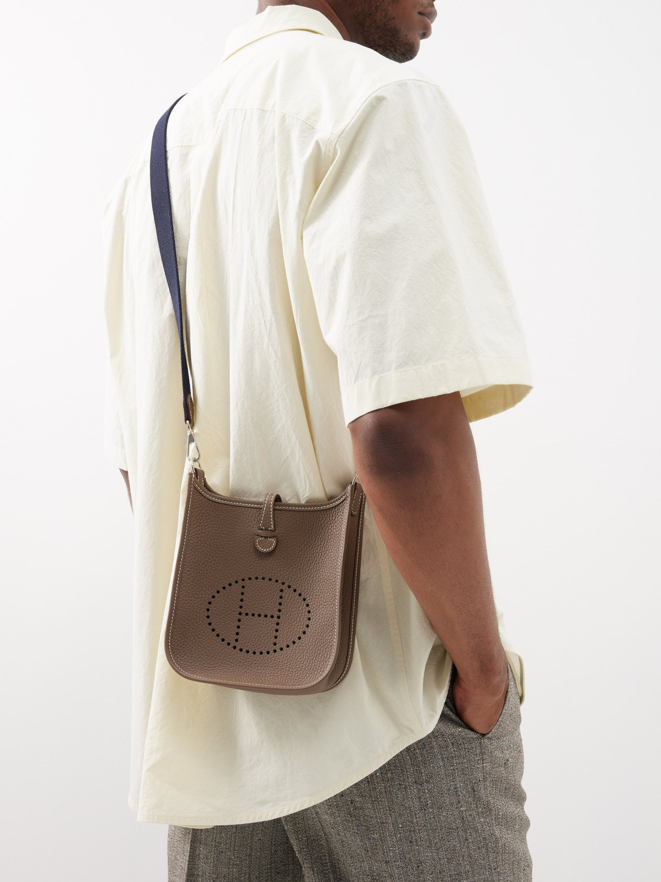 Brown Hermès Evelyne mini cross-body bag