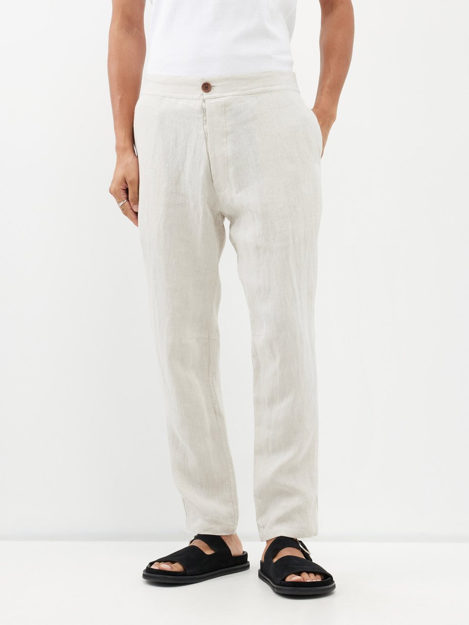 Beige Boda elasticated-waist linen trousers | Marané | MATCHES UK