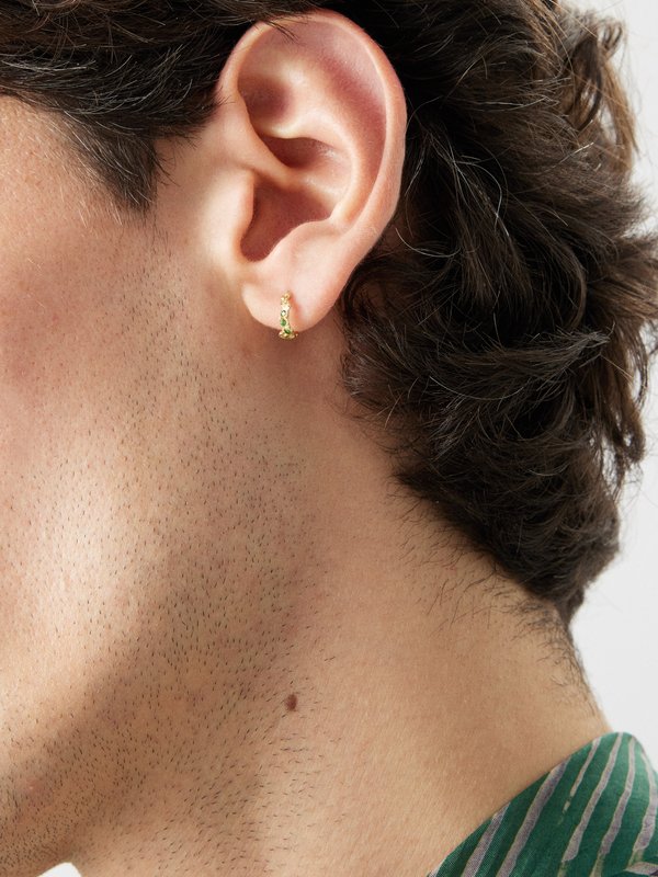 Healers Tsavorite & 18kt recycled gold single earring