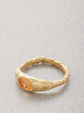 Healers Citrine & 18kt recycled gold pinky ring