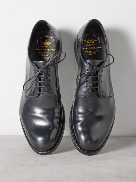 Black Anatomia 60 leather Derby shoes, Officine Creative