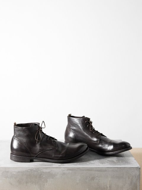 Officine Creative lace-up leather boots - Grey