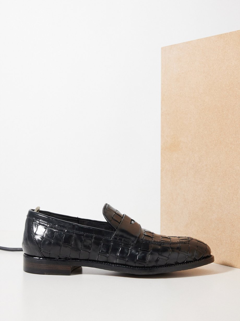 Officine Creative Tulane 005 woven-leather loafers