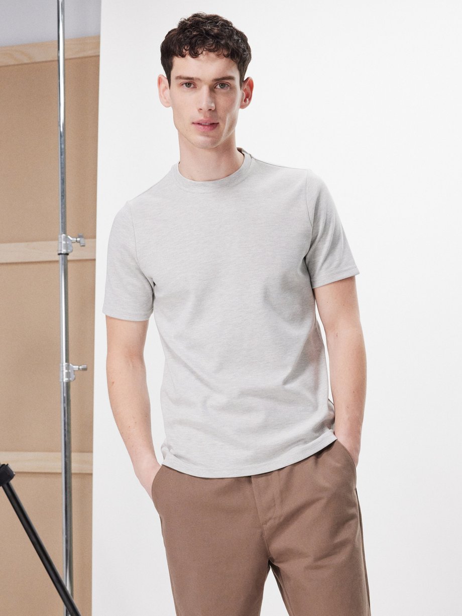 Grey Heavy organic cotton-jersey T-shirt | Oliver Spencer | MATCHES UK