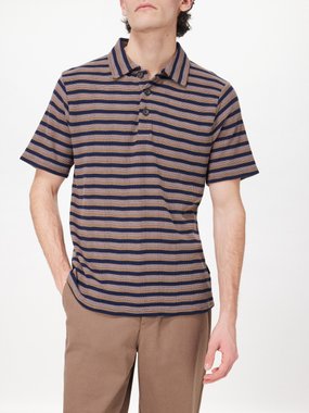 Oliver Spencer Tabley striped-jacquard polo shirt