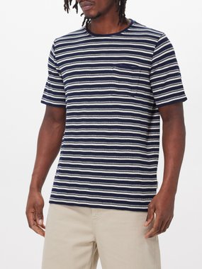 Oliver Spencer Oli striped-jacquard knit T-shirt