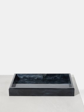 Edie Parker Wonderstone marbled-acrylic tray