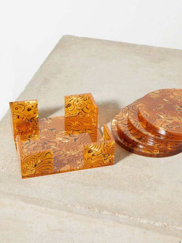 Edie Parker Set of four Copper acrylic coasters