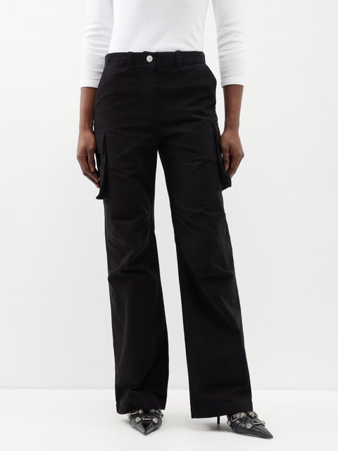 Buy theRebelinme Plus Size Women Navy Blue Solid Color Cotton Cargo Trouser  online