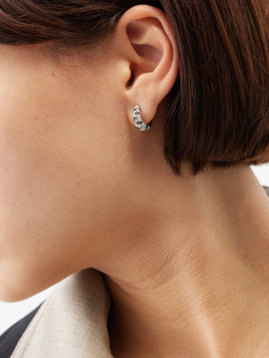 Yvonne Léon Zebra diamond & 18kt white-gold earrings