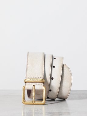 Miu Miu Distressed leather belt