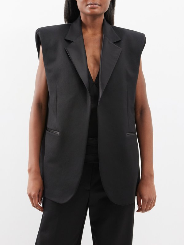 Raey Tuxedo wool-blend sleeveless jacket