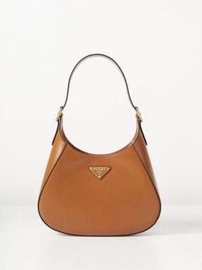 Prada Triangle logo-plaque leather shoulder bag