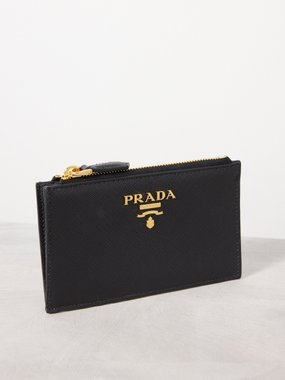 Prada Logo-plaque saffiano-leather wallet